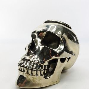 King Baby Studio Silver Alloy Skull Tea light Candle Holder